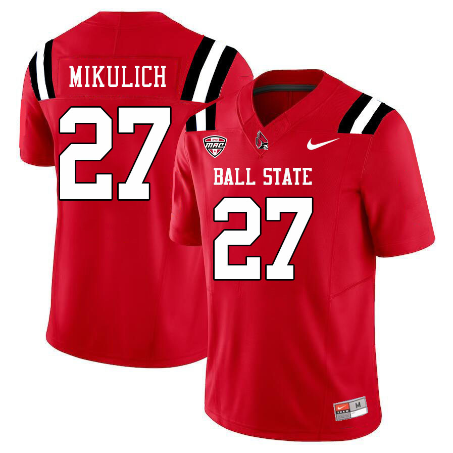 Ball State Cardinals #27 Cody Mikulich College Football Jerseys Stitched Sale-Cardinal